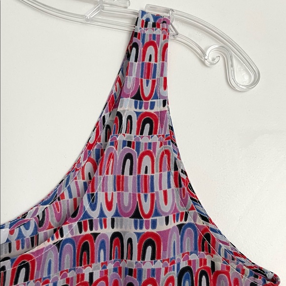 ILANA KOHN Printed Silk Dress Sz M Medium Pinks Purples Midi GUC - Picture 4 of 5